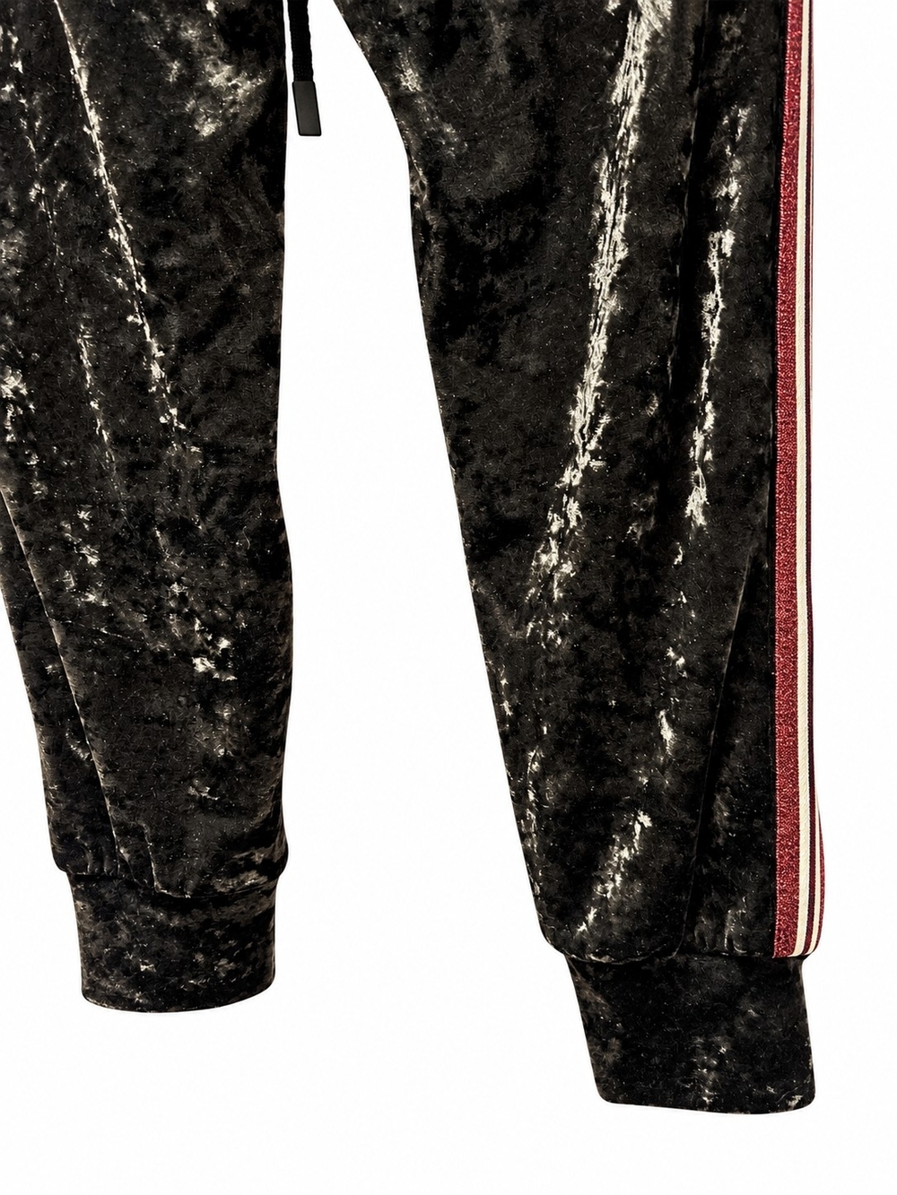 Zara Crushed Velvet Side Stripe Jogger Pants Size M - Picture 5 of 6